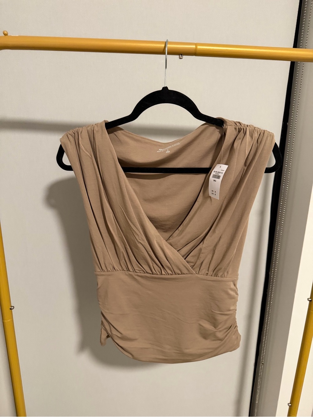 Abercrombie & Fitch Draped V-Neck Camisole in Taupe